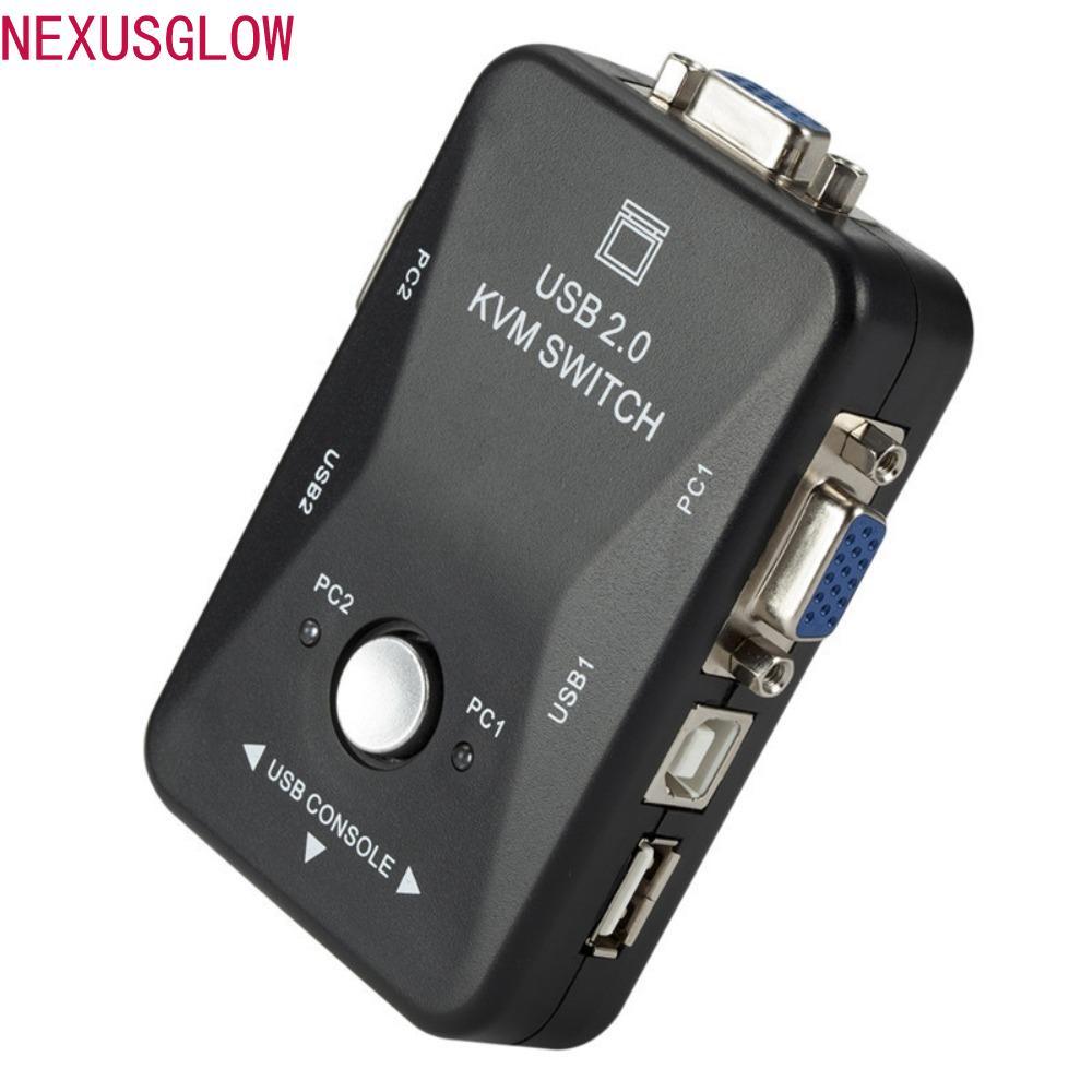 NEXUSGLOW สวิตช์ VGA KVM 2 in 1 Out Switcher USB 2.0 KVM Switch Splitter, KVM ยืดหยุ่นสะดวก USB 2.0 