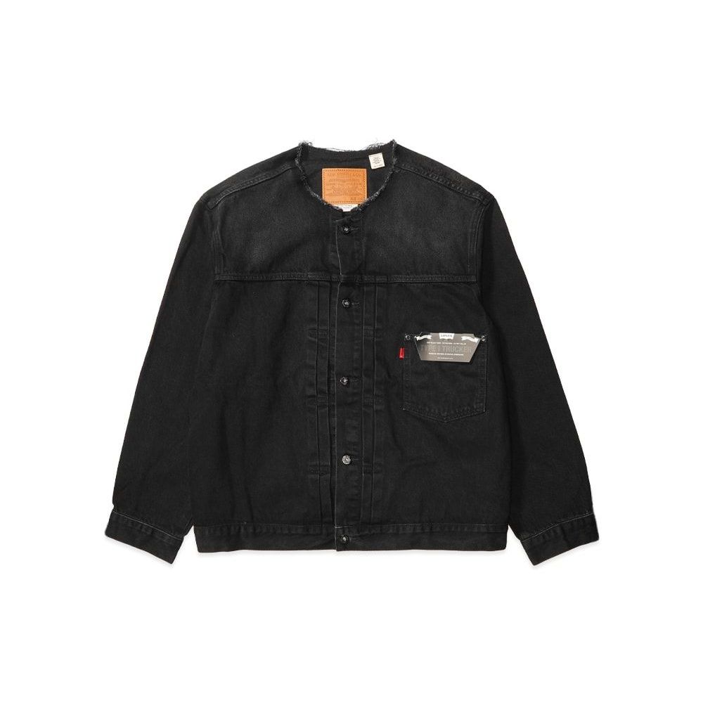 417 EDIFICE Exclusive LEVI'S Type 1 Trucker Jacket COLLARLESS Black Unused