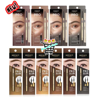 ดินสอเขียนคิ้ว Pro Slim Browit by NongChat Pro Slim Brow Pencil 0.06g บราวอิท บายน้องฉัตร ดินสอเขียนคิ้วพร้อมแปรงปัดคิ้ว