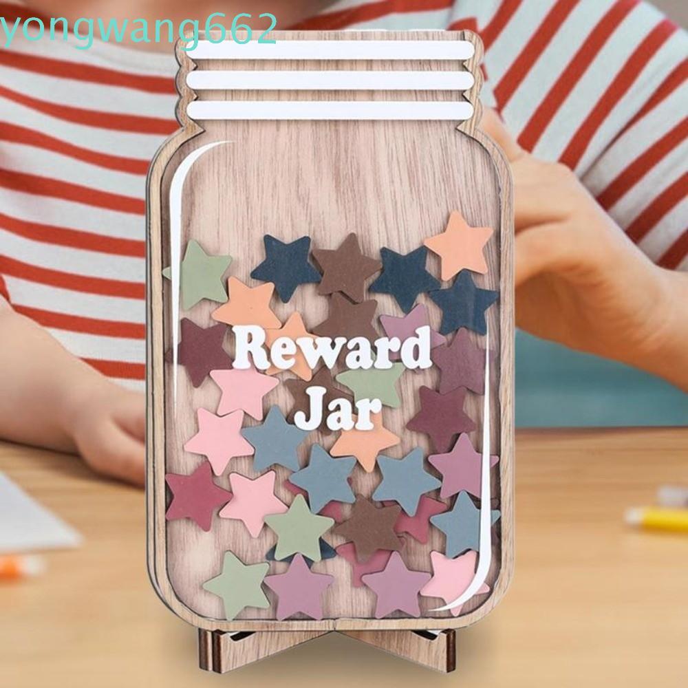 JERON Positive Beahavior Rewards Jar, ไม้การ์ตูนเด็ก Star Reward Jars, ความตอบสนองดอกไม้ Good Behavi