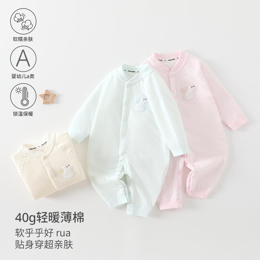ชุดจั๊มสูทเด็ก Class A Quilted 40g สำหรับฤดูใบไม้ร่วงและฤดูหนาว สวมใส่ง่ายไม่มีกระดูกยึด
