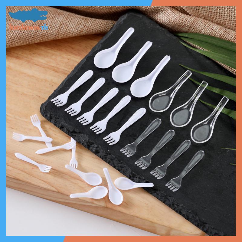 Forthewin 10 ชิ้น 1/12 ตุ๊กตาช้อนส้อมชุด Mini Kitchen Tableware ตุ๊กตา House อุปกรณ์ตกแต่ง th