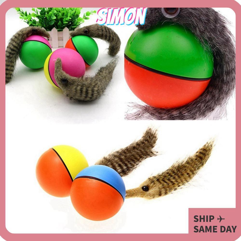 SIMON Rolling Ball ผลิตภัณฑ์สําหรับสัตว์เลี้ยงแบตเตอรี่ของเล่นกระโดดไฟฟ้า Weasel