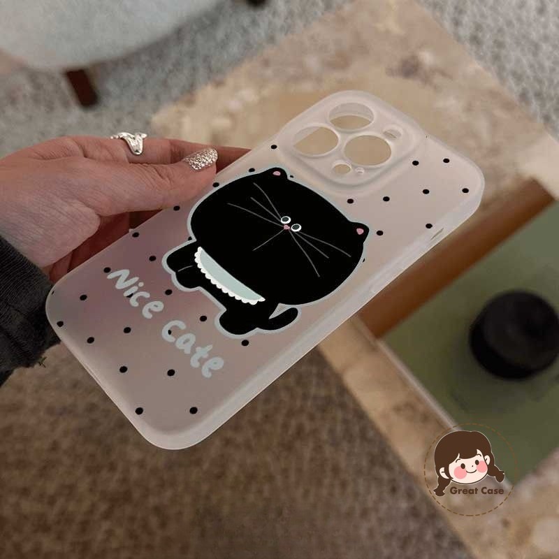 น่ารัก Lucky Black Cat Ice Fog เคสโทรศัพท์สําหรับ Xiaomi Poco F8 X7 X6 X4 X3 GT X2 M6 M4 F7 Ultra F6