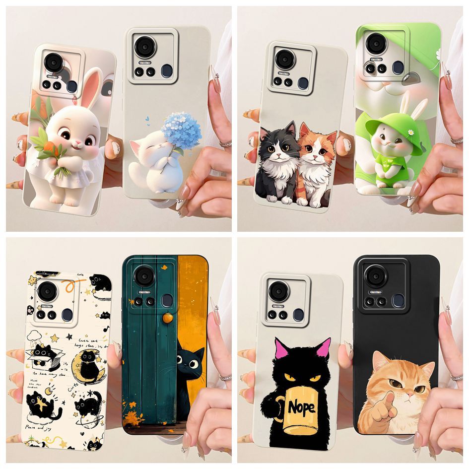 น่ารักการ์ตูนสําหรับ Itel S18 S663L/ Vision 5 S663LC ฝาครอบกระต่ายแมว Soft Candy ซิลิโคน Matte สําหร