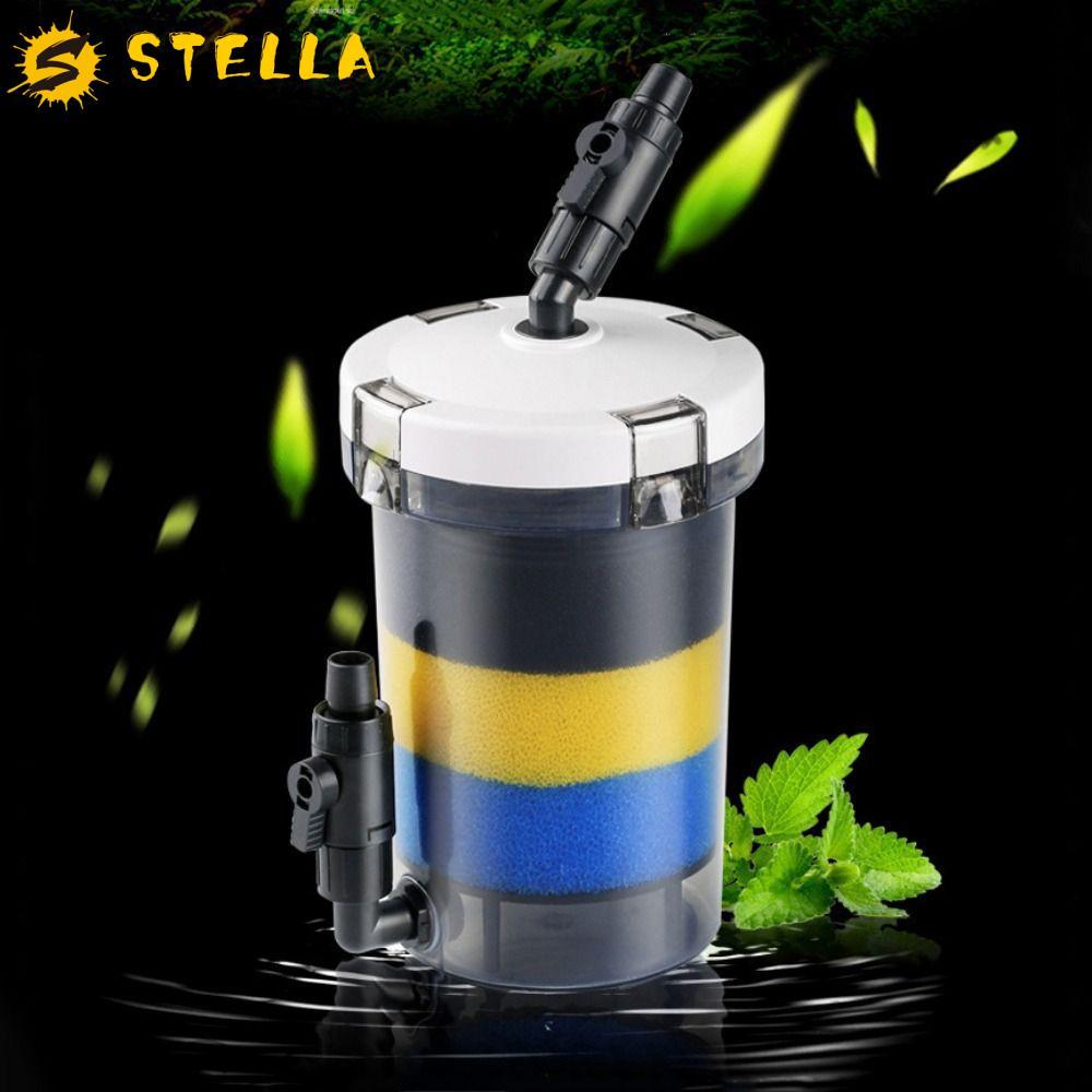 STELLA Pre-Filter Fish Tank Filter, 6W โปร่งใสถังปลากรอง Barrel, Professional Pre Filter ถังพลาสติก 