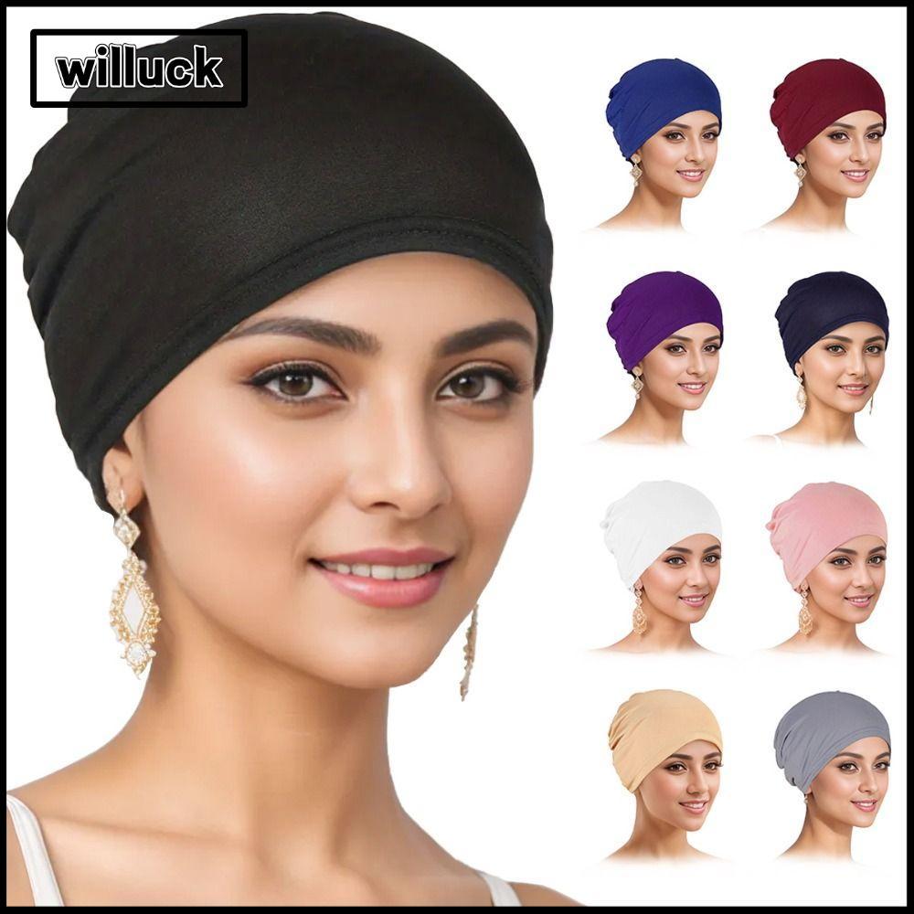 หมวกฮิญาบมุสลิม WILLUCK จากผ้าฝ้ายพรีเมี่ยมยืดหยุ่น สไตล์แฟชั่นสำหรับผู้หญิง