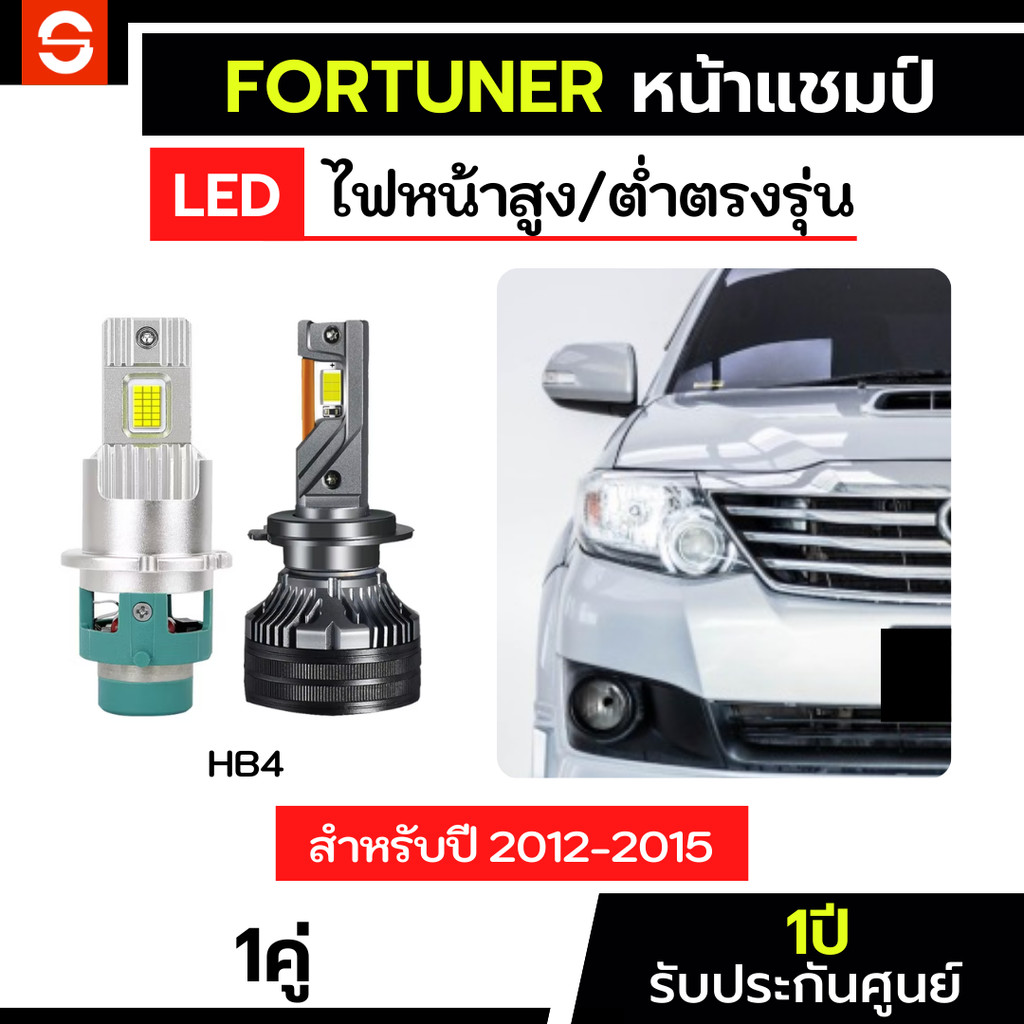 [ประกัน1ปี] ไฟหน้าFortuner หน้าแชมป์ ตรงรุ่น ปี2012-2015 ไฟหน้าฟอร์จูนเนอร์ ไฟสูงFortuner ไฟต่ำFortuner H11 HB3 D4s