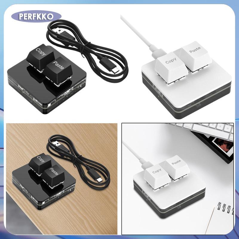 [perfkko] Copy and Paste 2 Key Keyboard Mechanical Gaming Keyboard RGB Hot Swap USB Mini Keyboard 2 
