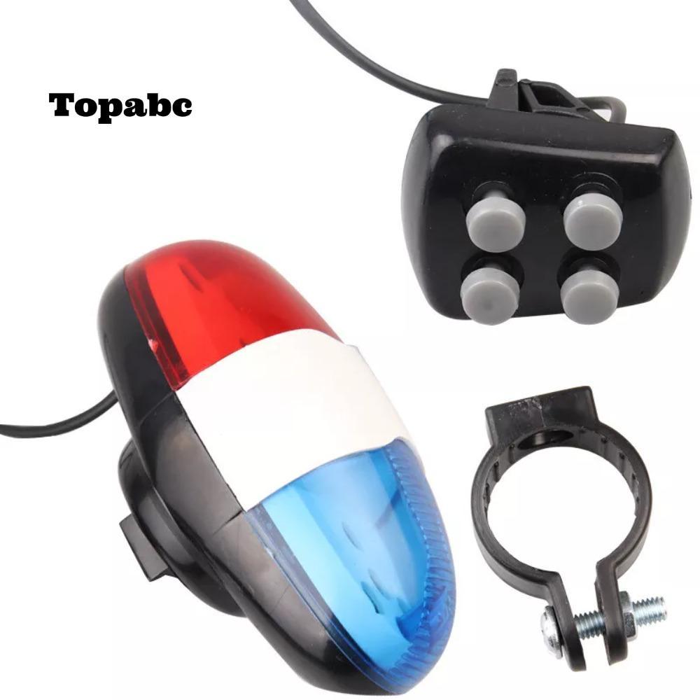 Top ABC ไซเรนจักรยาน 4 โทนเสียง พร้อมไฟและฮอร์นอิเล็กทรอนิกส์ ทำจากพลาสติกทนทาน