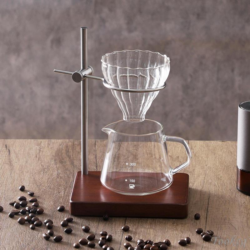 [Tookcg] ขาตั้งดริปกาแฟขาตั้งเครื่องฐานไม้สแตนเลสแบบพกพาอุปกรณ์เสริมอเนกประสงค์สําหรับโฮมออฟฟิศ