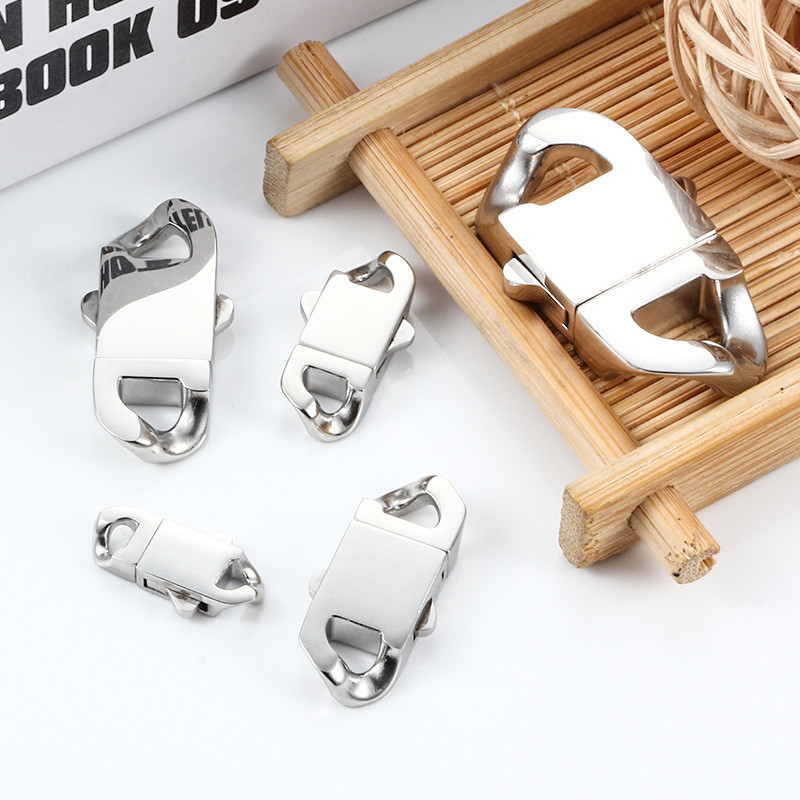 สแตนเลส Snap-On เครื่องประดับ Claspsps DIY Hip-Hop สร้อยคอสร้อยข้อมือ Cuban Chain Connectors อเนกประสงค์ Clasps อุปกรณ์เสริม