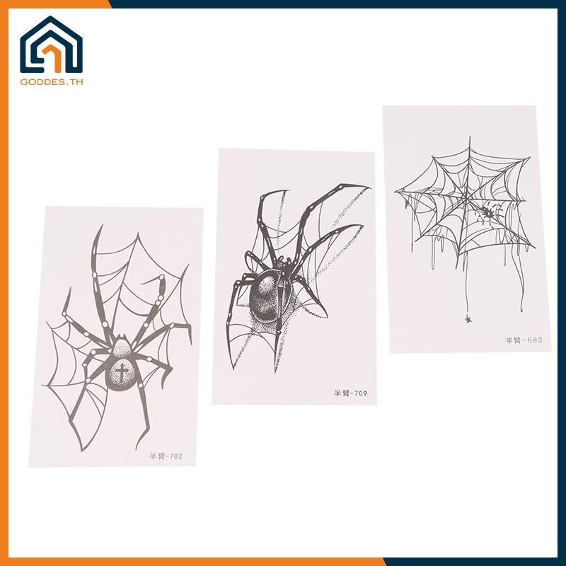 Goddes รอยสักชั่วคราบ Tattoo Sticker ลายcobwebและpunk style ราคาถูก