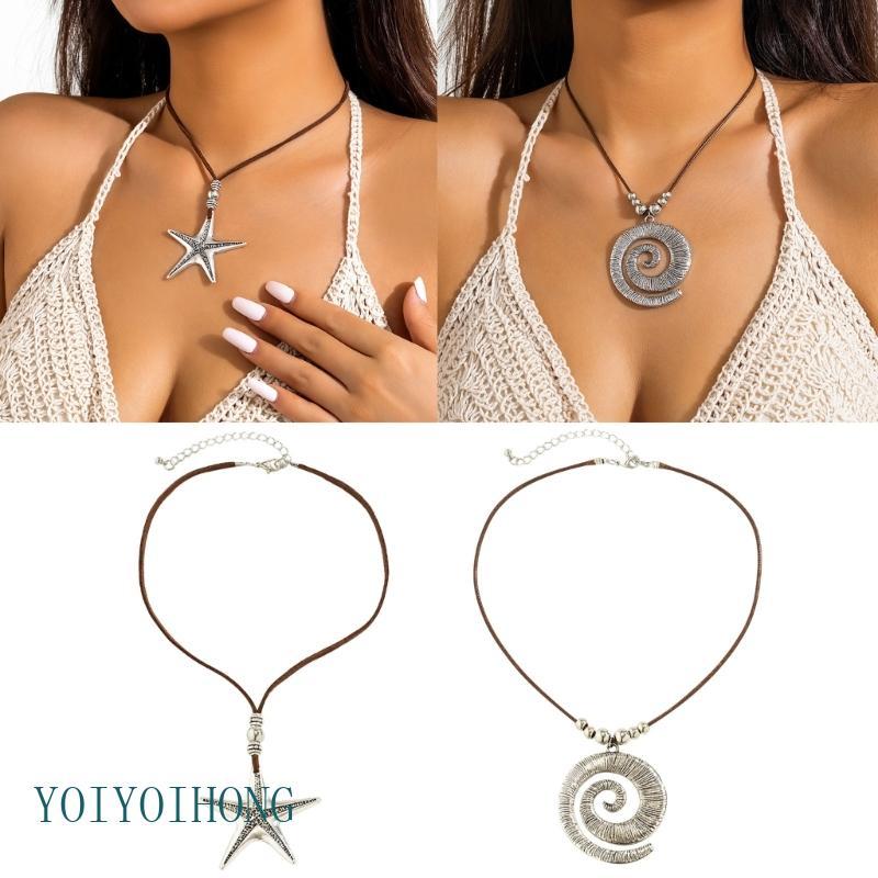 YOI Star สร้อยคอ Y2K สําหรับสาววัยรุ่นผู้หญิงปลาดาวจี้เครื่องประดับฤดูร้อนปลาดาว Ocean Seashells สร้
