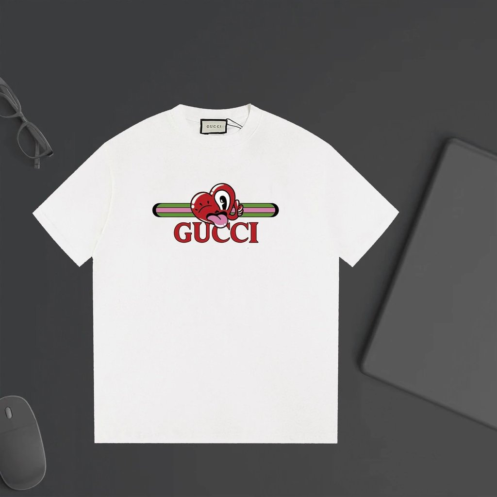 Gucci/GUCCI2026 Classic Round Neck Short-Sleeved T-Shirt Men Women Style Design Sense Business Origi
