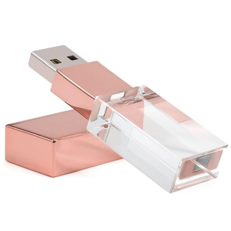 USB 2.0 ความเร็วสูง 4GB 16GB 32G 64GB 128GB แฟลชไดรฟ์คริสตัลโปร่งใส WIth Box
