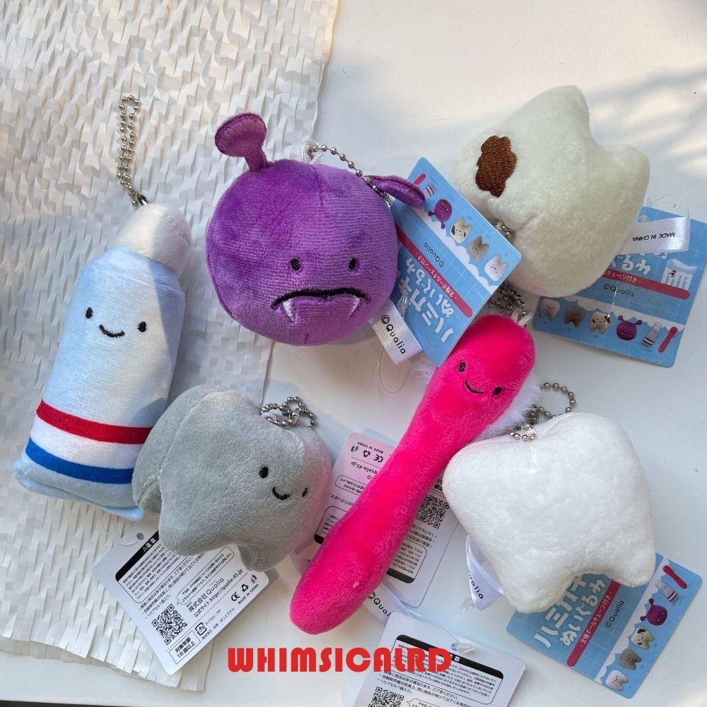 WHIMSICALRD พวงกุญแจตุ๊กตาฟัน, การดูแลการ์ตูนนุ่มสําหรับจี้ฟัน, ตุ๊กตาน่ารักตุ๊กตาแปรงสีฟันของเล่นจี้กุญแจรถ