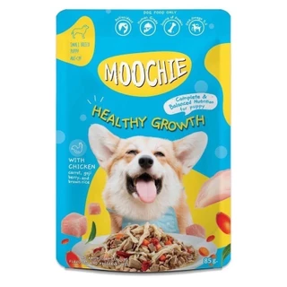 Moochie มูชี่ อาหารเปียกสุนัข ลูกสุนัข สุนัขโต Complete&Balanced ไม่เติมเกลือ เปียกสุนัข 70-85g