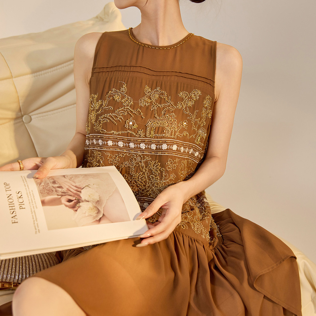 ใหม่สไตล์จีนสไตล์ใหม่ Retro ปักลูกปัด Jumpsuit หญิงสไตล์แห่งชาติกระโปรงสั้นขนาดเล็ก ZX สไตล์ N50 W20