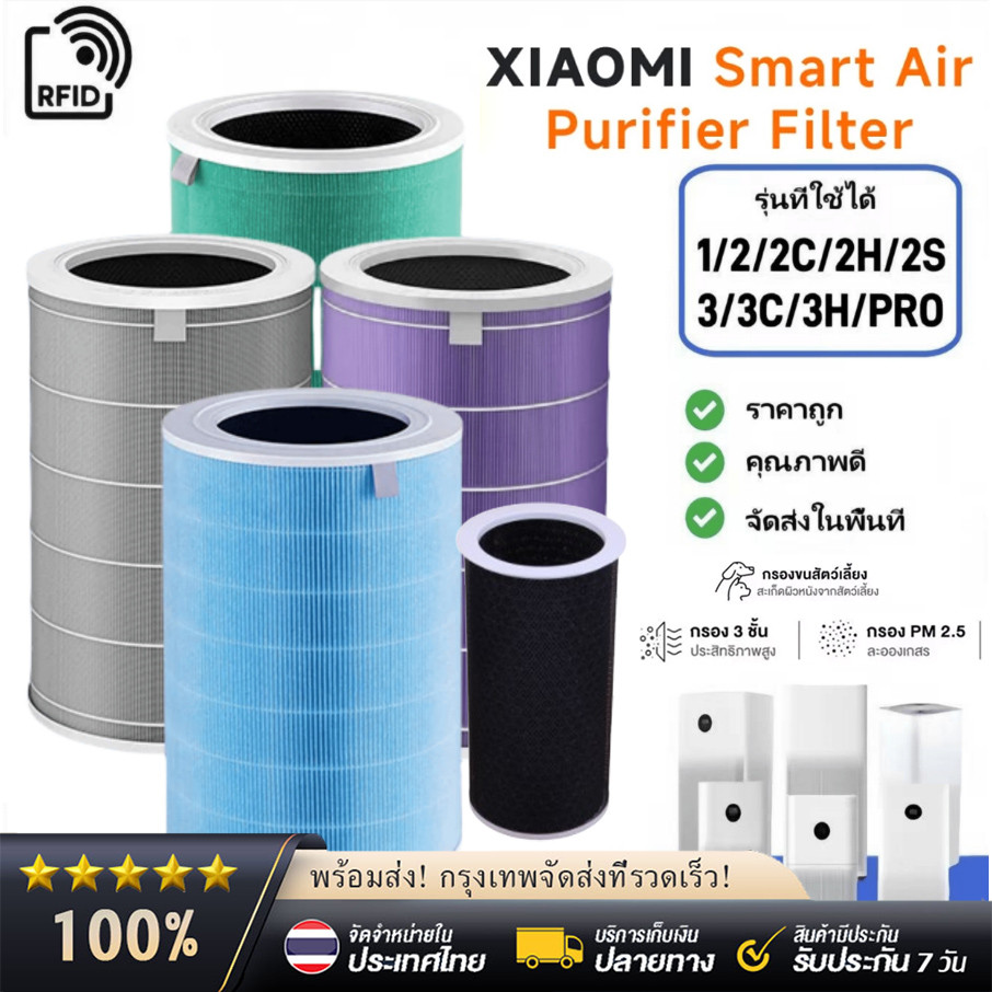 【มี RFID】ไส้กรองอากาศ Xiaomi  Air Purifier Filter HEPA รุ่น 1/2/2S/2H/2C/3H/3C/pro แผ่นกรองสำหรับเครื่องฟอกอากาศ