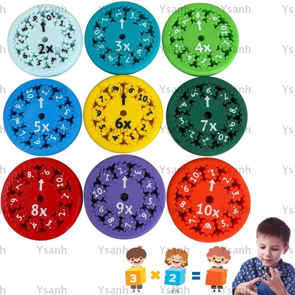 YSANH 9/18PCS คณิตศาสตร์ Fidget Spinners, การศึกษาการพัฒนาสติปัญญาคณิตศาสตร์ Fact Fidget Spinners, ท