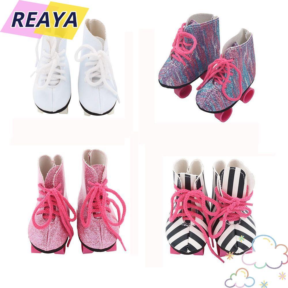 REAYA Glitter Skating Shoes Mini Clothes Doll Accessories Roller Skate Shoes