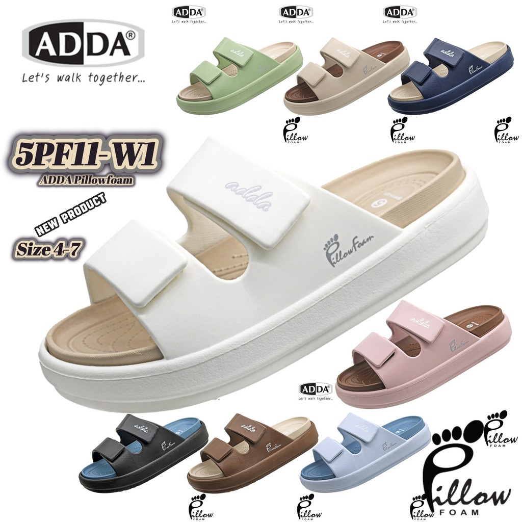 ADDA 5PF11 Pillowfoam รีวิว รองเท้าแตะหญิงนุ่มเบาสบาย ถอดพื้นล้างได้
