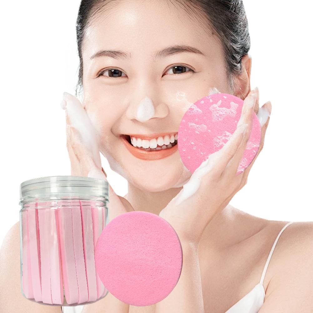 ฟองน้ําบํารุงผิวหน้าพร้อมกล่องโปร่งใสฟองน้ําเดี่ยวขยายในน้ําล้างทําความสะอาดได้ล้างหน้า ม6z4