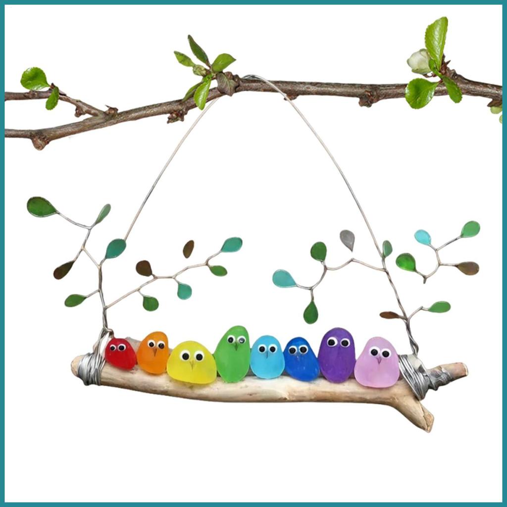 Sea Glass Decor Handmade Home Decor จี้ Sea Glass Bird Perch เครื่องประดับสําหรับผนังสําหรับในร่มกลา