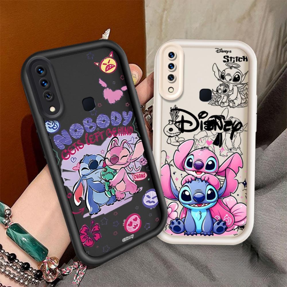 ปลอกคู่โทรศัพท์สําหรับ VIIVO Y17 Y15 Y12 Y12i Y11 2019 น่ารักการ์ตูนซิลิโคน Stitch กันกระแทกกรณี TPU