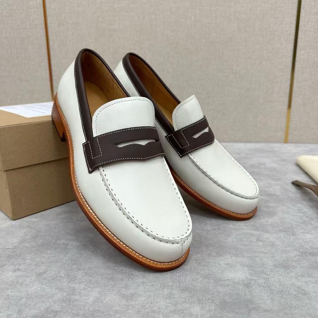 WPZG J.M.WESTON New top-layer genuine leather casual shoes for men and women, low-top leather shoes,