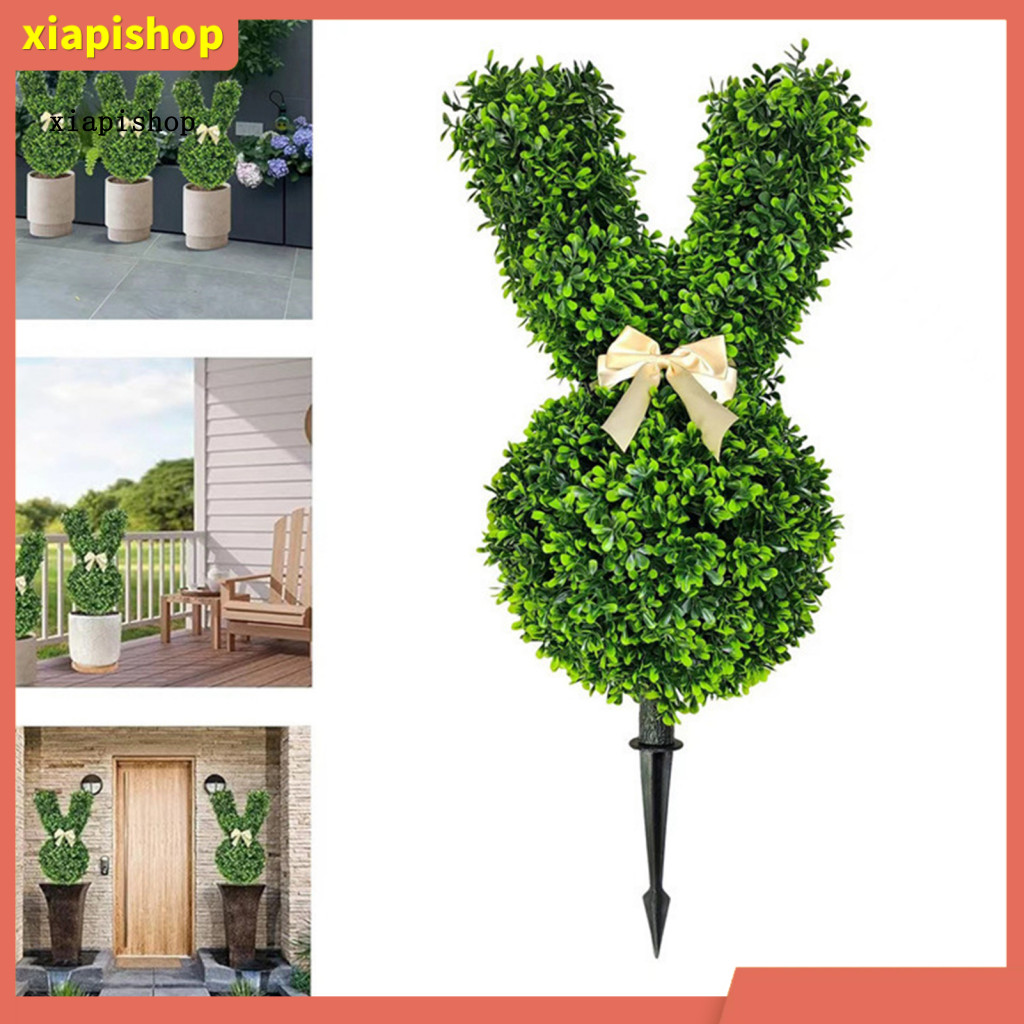 XPS จําลองพืชสีเขียวกระต่ายประดิษฐ์พืช 21265 กระต่ายประดิษฐ์ Topiary พร้อมไฟหรือไม่มีกระต่ายรูป Faux