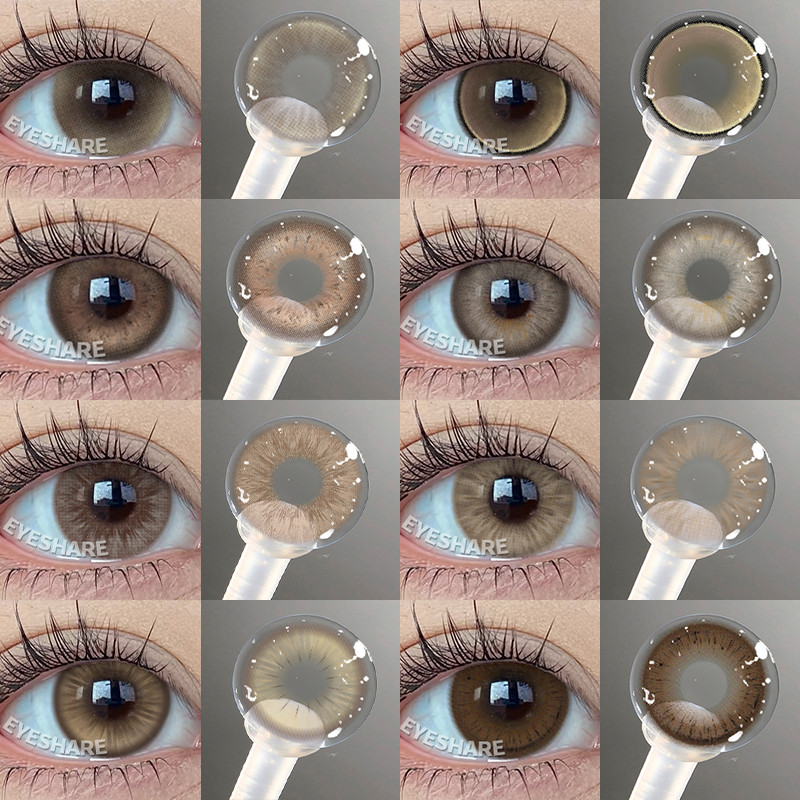 Funsachy คอนแทคเลนส์สีน้ำตาล DIA14.0-14.5mm คอนแทคเลนส์ธรรมชาติ ตาโต lens