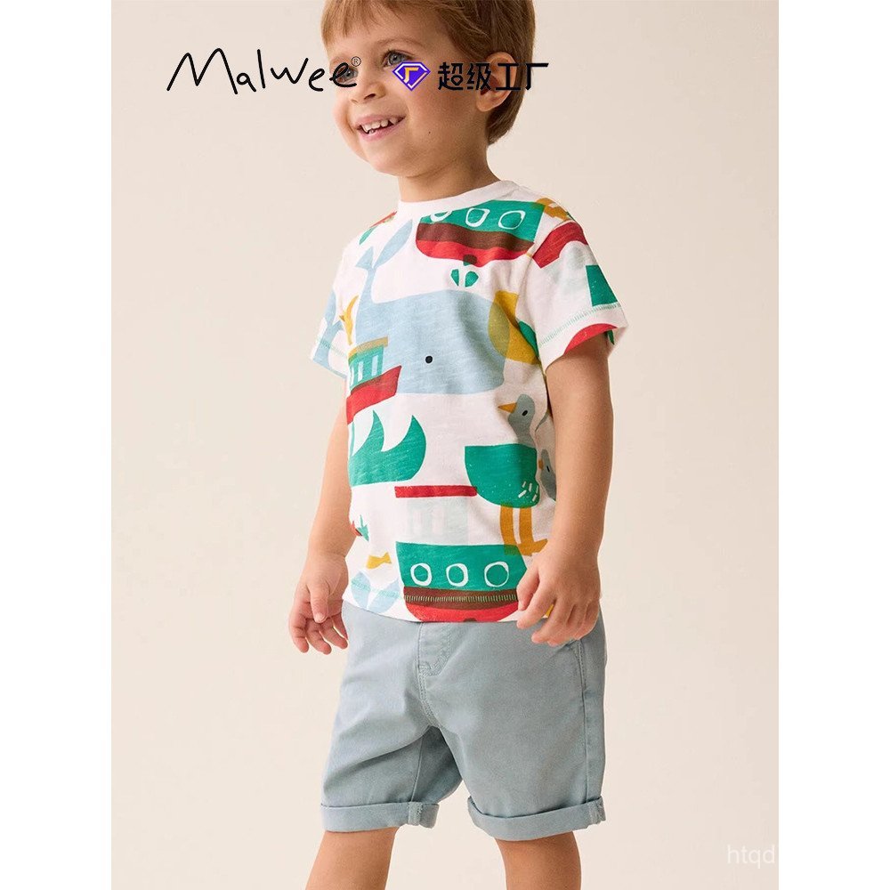 ชุดสูทเด็กชาย 2 ชิ้น สไตล์ยุโรปอเมริกัน คอ-rounded มัลวี สำหรับฤดูร้อน AF9