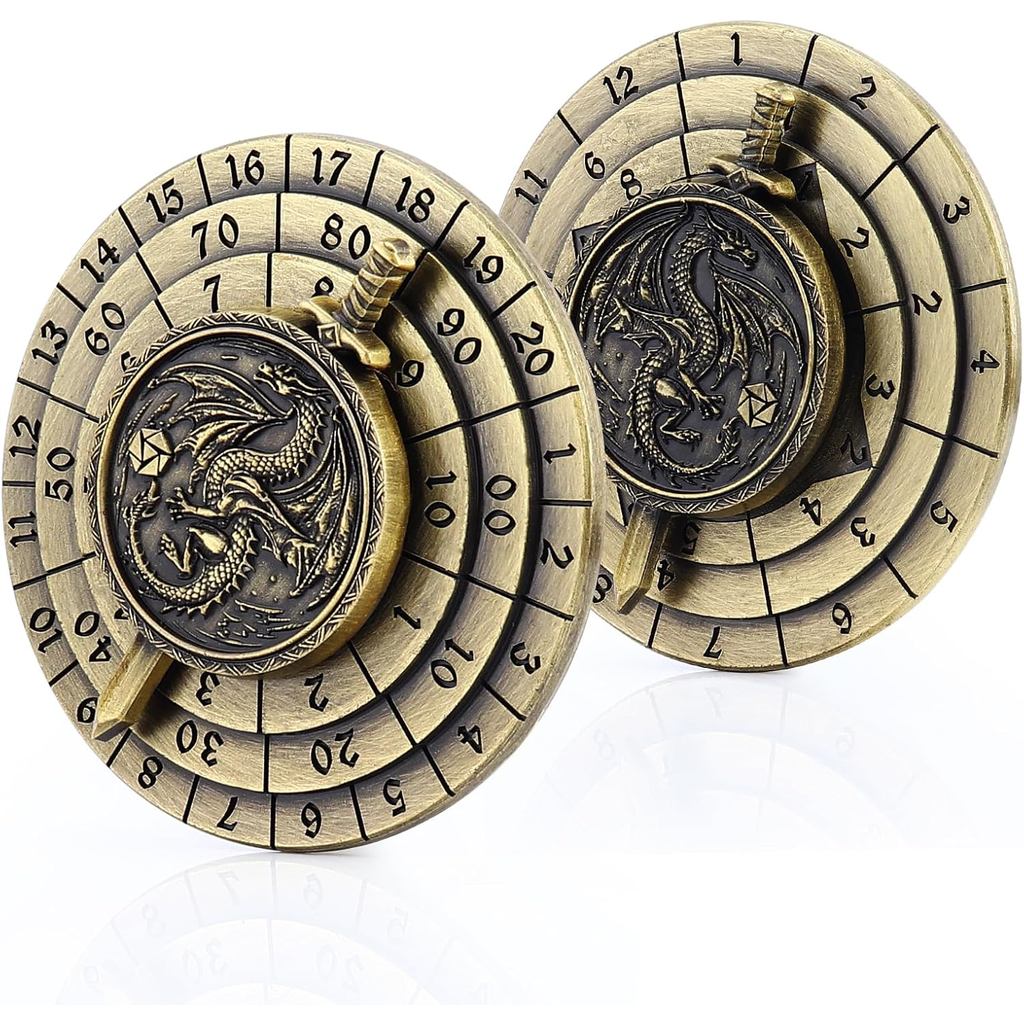 Haxtec Spinner ลูกเต๋า 7-in-1 โลหะ DND ลูกเต๋าชุดที่ไม่ซ้ํากันลูกเต๋า Spinner โบราณสําหรับ Dungeons 