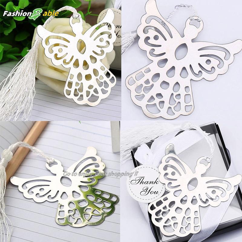 Fashion.shop03 สแตนเลสร้อน Silver Guardian ANGEL บุ๊คมาร์ค sel Page Marker ริบบิ้นกล่อง CAD