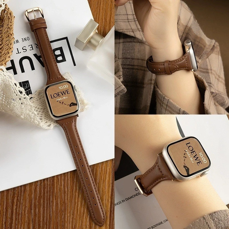 22 มม.สายนาฬิกาหนังสําหรับ Redmi Watch 6 5 4 สายคล้องคอสําหรับ Redmi Watch 5 3 Active/Lite Xiaomi Mi 8Pro/9Pro หนังเอวเล็กเรียบง่ายสายนาฬิกา