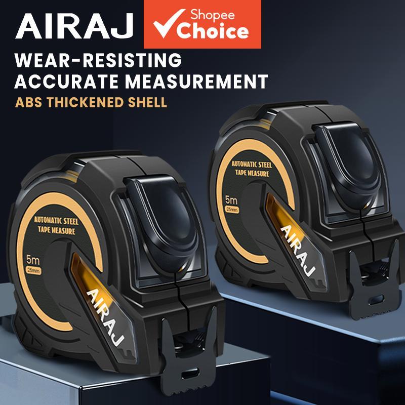 AIRAJ Self-Locking เทปวัดเหล็ก 2.7M ขาตั้งตรงอ่านง่ายเมตริกและ Imperial มีจําหน่ายใน 3/5/7.5/10M 1 ชิ้น