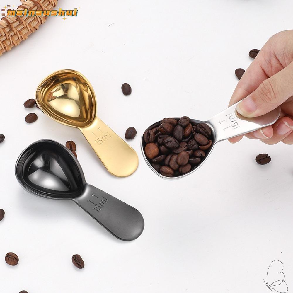 MAINAUSHUI ช้อนตวงเมล็ดกาแฟ, สแตนเลส 15/30ml ที่ตักกาแฟ, ทนทาน 1 Tbsp หรือ 2 Tbsp Ergonomic Tablespo