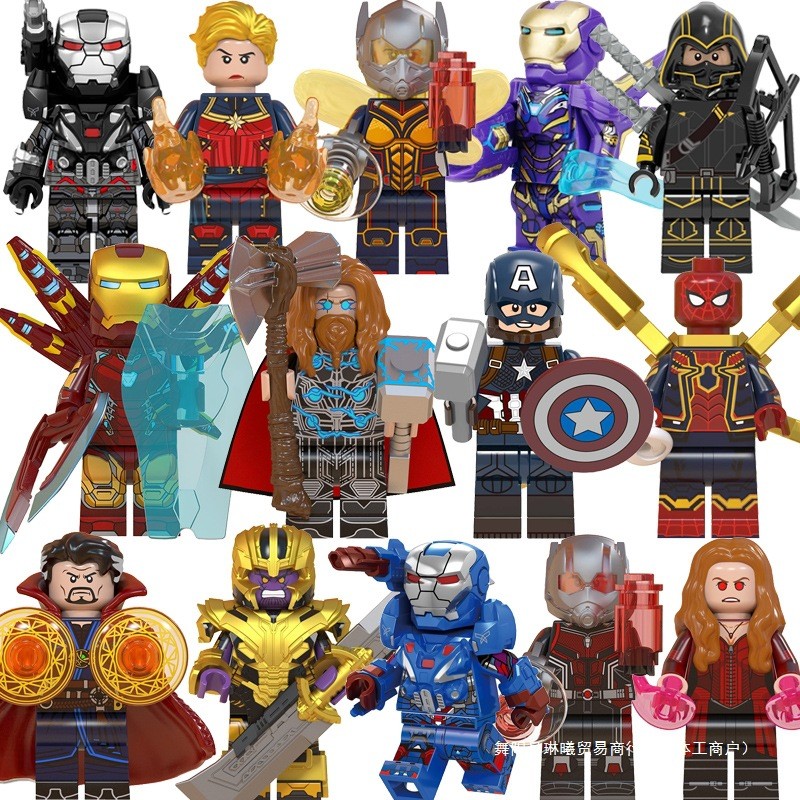 2026 สินค้าใหม่ Iron Man Thunder God Marvel กัปตันอเมริกา Spiderman Thanos War Robot Building Block 