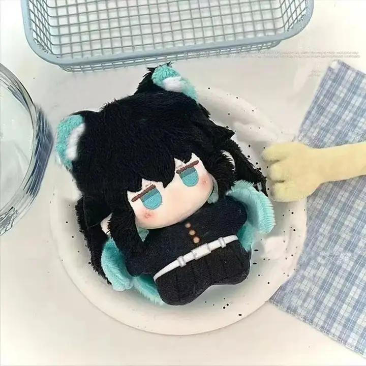10cm Anime Demon Tokitou Muichiro Cosplay พวงกุญแจ Plush รูปตุ๊กตาพวงกุญแจ กระเป๋าพวงกุญแจ ของขวัญ P