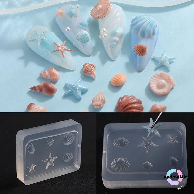 LontimeMio] เล็บซิลิโคนอ่อนนุ่มแม่พิมพ์เชลล์สังข์แม่พิมพ์ 3D ซิลิโคนแกะสลัก Ocean สไตล์ DIY การออกแบบเล็บแม่แบบอุปกรณ์เล็บสําหรับร้านใหม่