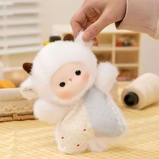 ตุ๊กตาคลายกังวลรูปแบบใหม่ สอดไส้เม็ดบีดกรุบกรอบเพิ่มสัมผัสของเล่นตุ๊กตาขนฟูคลายเครียดตุ๊กตาของเล่นนุ่มๆ แขวนกระเป๋าได้