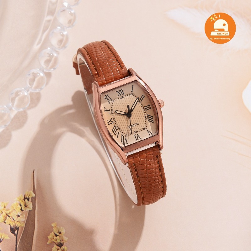 (พร้อมส่ง 🇹🇭) Dress Watch นาฬิกาผู้หญิง นาฬิกาผู้ชาย คลาสสิกทรงถังเบียร์ หน้าปัดถังเบียร์ขนาด 26 มม.