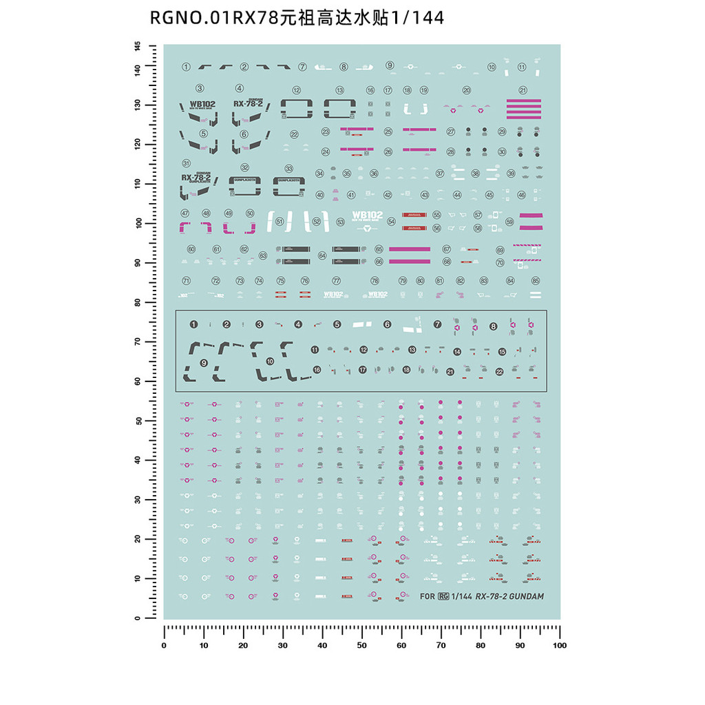 E1SR Ingenous Club Gundam สติ๊กเกอร์น้ํา Babatos Neng Angel Mark Rabbit Force Sky Sazabi RX78 Yuanzu
