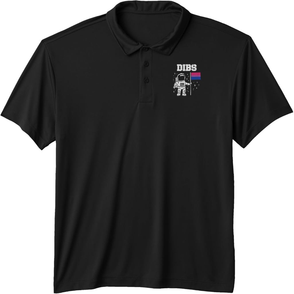 เสื้อโปโล Dibs Astronaut Bisexual Flag Bi Pride LGBTQ Space สำหรับผู้ชายและผู้หญิง