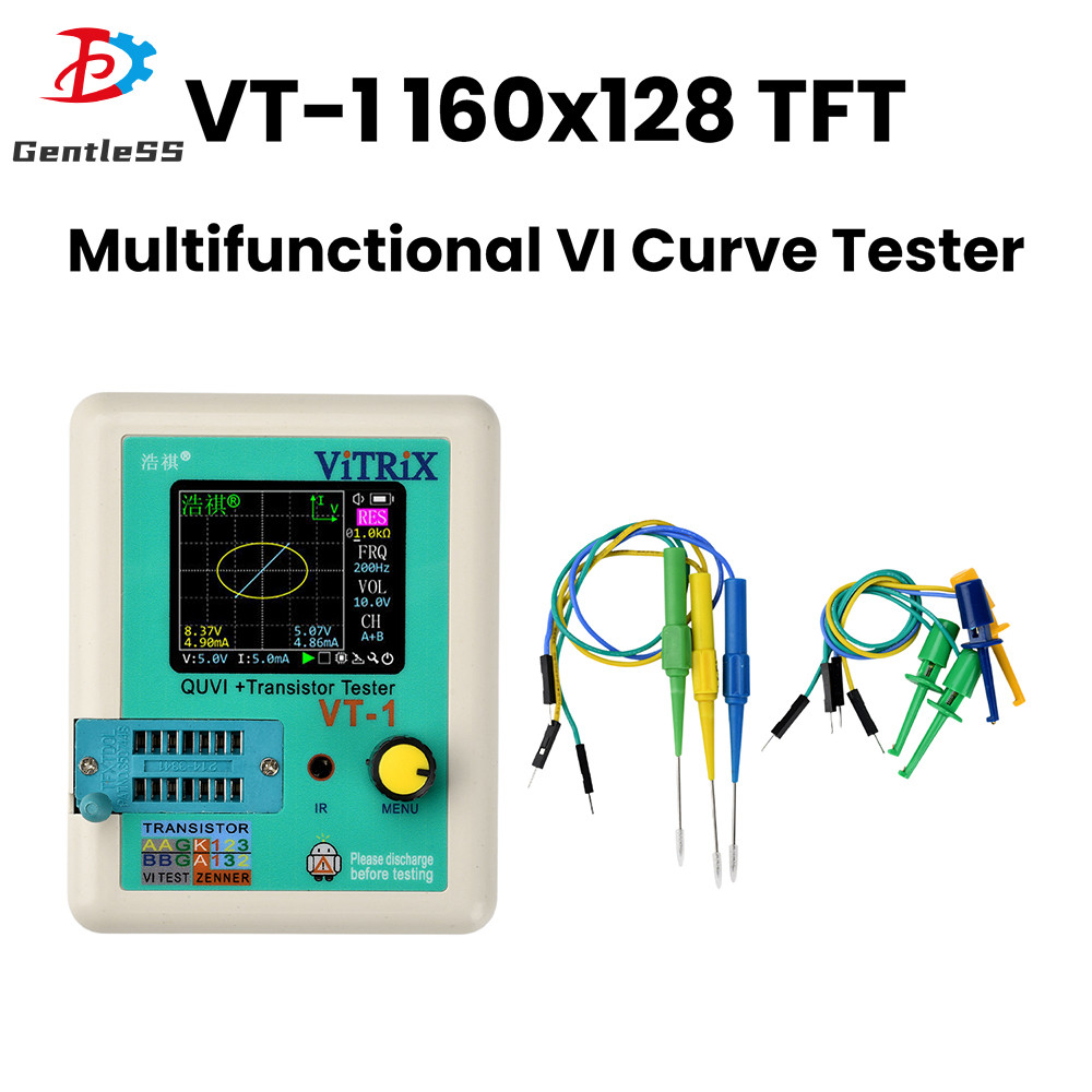 VT-1 160x128 TFT DC0-12V Multi-Function VI Curve Tester เครื่องทดสอบทรานซิสเตอร์แบบพกพาส่วนประกอบอิเ