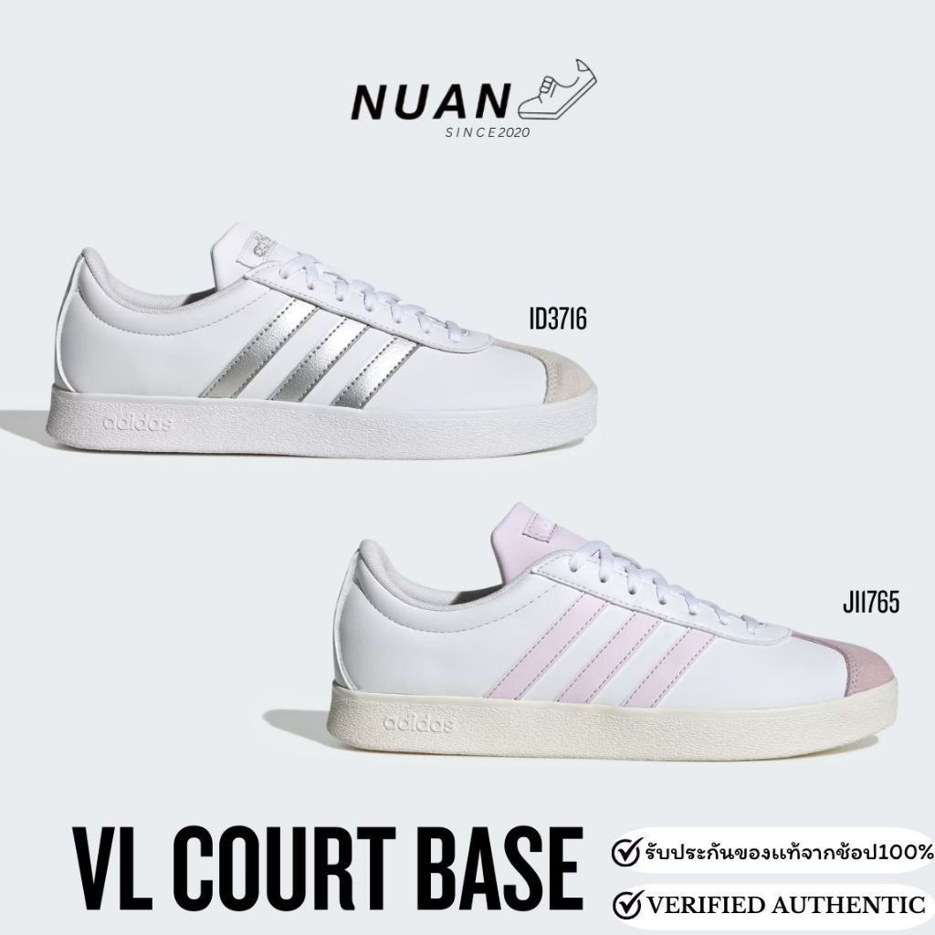 🔥ลดเพิ่ม 15-20% ทักแชท🔥Adidas VL Court Base (ผญ) ID3716 , JI1765 การันตี ของแท้ 100 % รองเท้าลำลองหญ