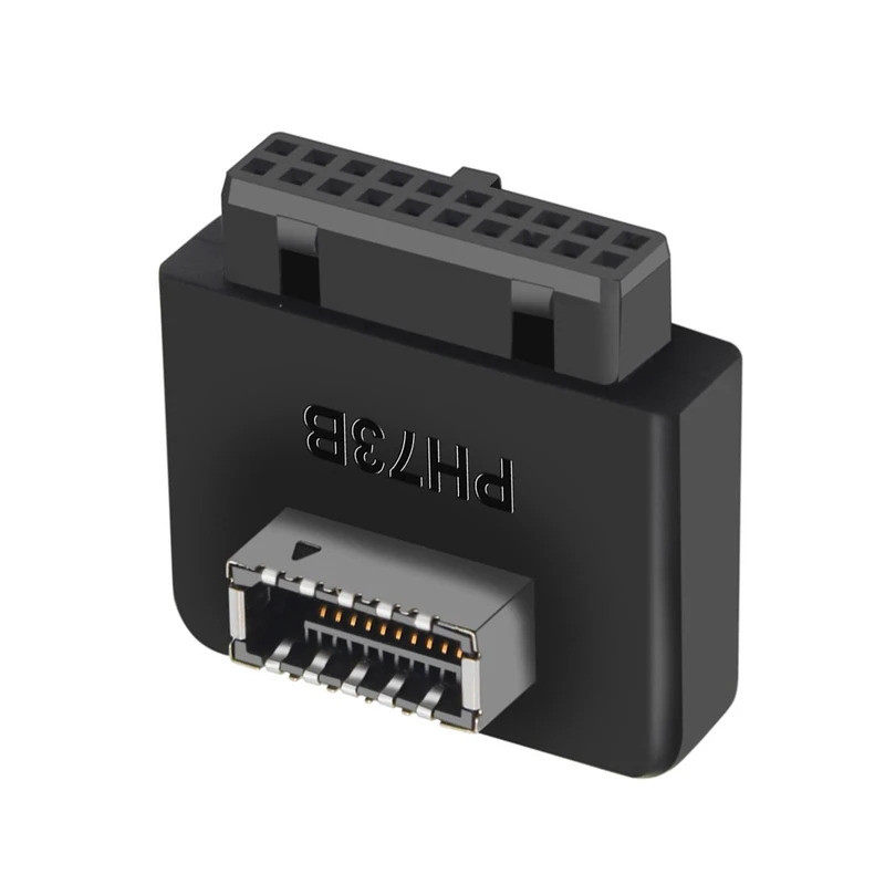 PH73A/PH73B USB3.0 19/20P ถึง TYPE-E อะแดปเตอร์ความเร็วเกียร์สูงสุด 10Gbps ภายในแนวตั้ง TYPE-C แทรกพ