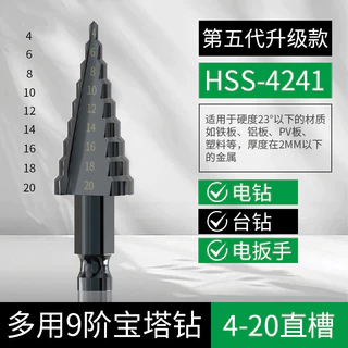 ขั้นตอนเจาะ Bit 4241 HSS เกลียวขลุ่ยเจดีย์เจาะสําหรับโลหะสแตนเลสไม้พลาสติกเจาะรู FGH-GJ